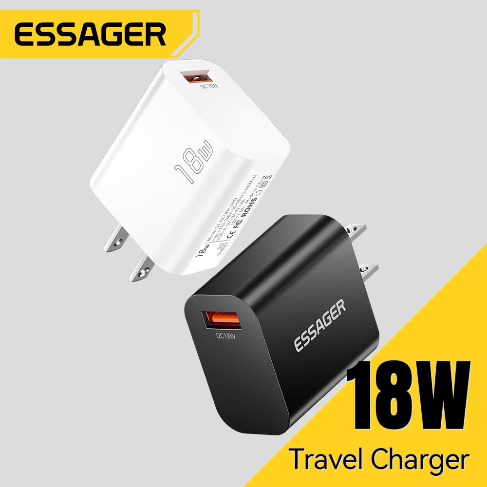 Essager 18W USB A Sạc QC Sạc Nhanh Điện Thoại QC 3.0 Điện Thoại Sạc Nhanh Tai Nghe