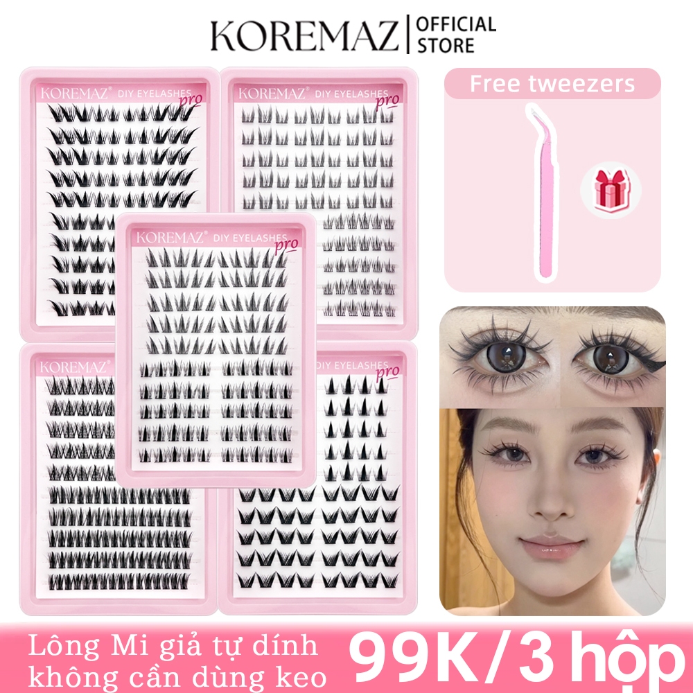 KOREMAZ 10 Hàng Lông Mi giả tự dính không cần dùng keo thế hệ mới có thể tái sử dụng nhiều lần