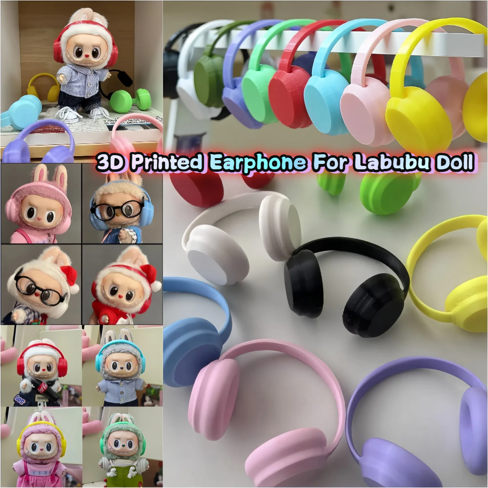 Tai nghe Labubu Tai nghe in 3D cho phụ kiện búp bê Labubu V1 V2 V3 15-17cm (không có búp bê)