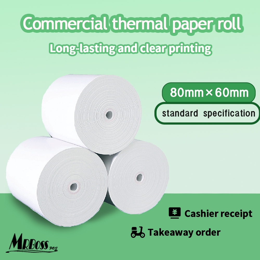 Giấy biên nhận nhiệt 3 ” 1 / 8 (80mmx60mm) cuộn POS In CorelessCash Đăng ký vé loyverse