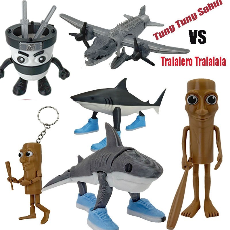 Tung Tung Tung Saur Đồ Chơi Tralaero Tralala Brr Patapim Tung Sahur Nhân Vật Hành Động Quà Tặng