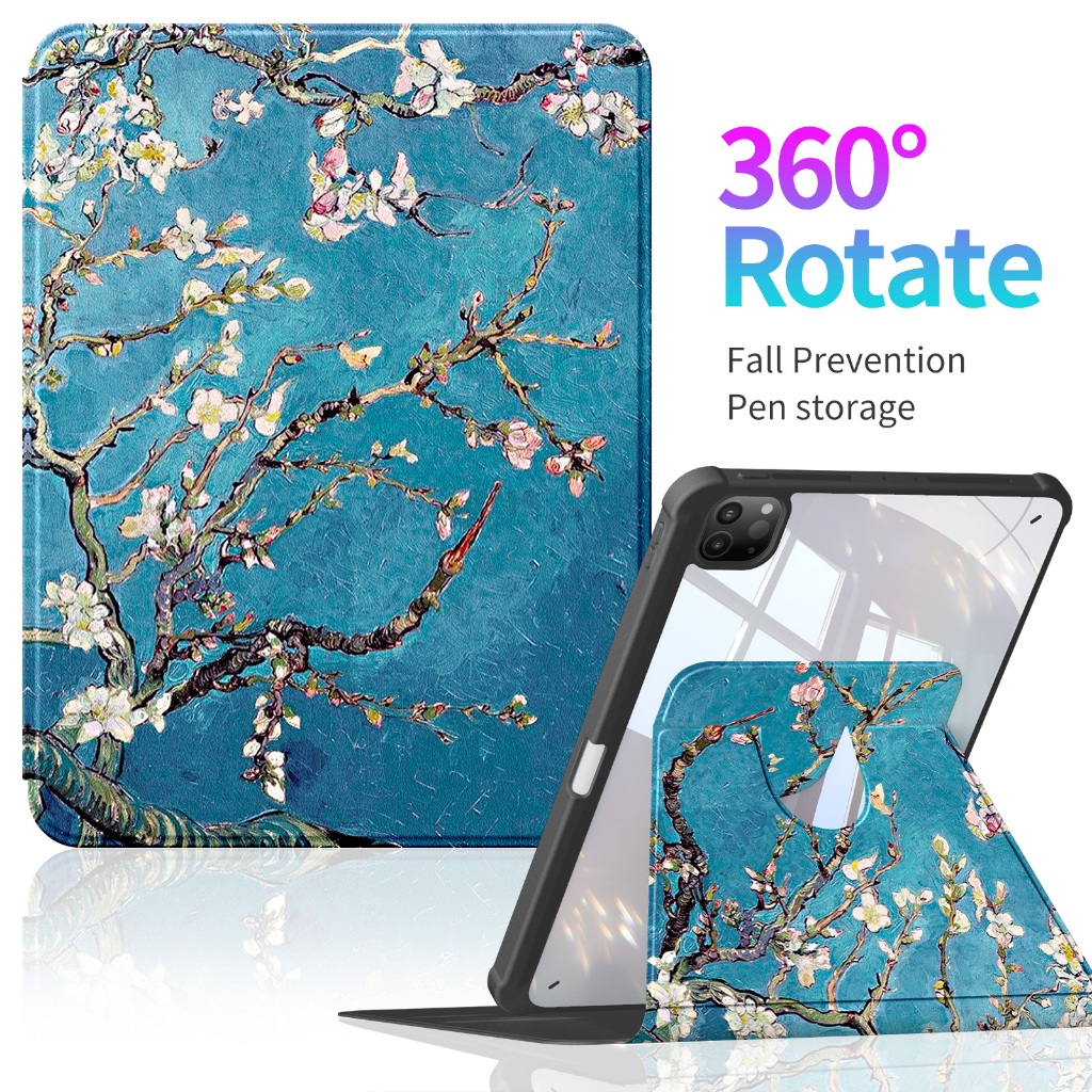 Ốp iPad Hoa Hạnh Nhân Cho iPad 10.9 / 10.2 / 9 / 10th Air5 / 4 11 "Air5 / 4 Pro 2024 iPad Air 2024 1