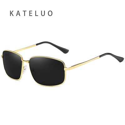 KATLUO Nam Retro Kính Mát Phân Cực UV400 Bảo Vệ Lái Xe Hình Chữ Nhật Kính Chống Nắng Thời Trang Z207