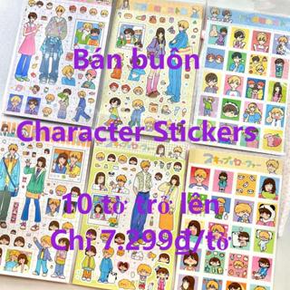 [Bán buôn] Nhãn dán nhân vật | Từ 10 tờ | Sổ tay Chất liệu ghép tự làm Character Stickers