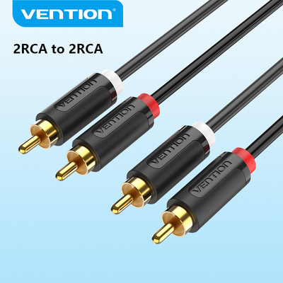 Cáp RCA Vention 2RCA đến 2RCA Cáp âm thanh RCA mạ vàng cho rạp hát tại nhà DVD TV Bộ khuếch đại CD Soundbox