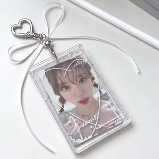88*55MM Hộp đựng thẻ bưu chính màu hồng INS Móc khóa Thẻ bảo vệ ID Hộp đựng thẻ sinh viên Dây chống mất Album ảnh Người tổ chức