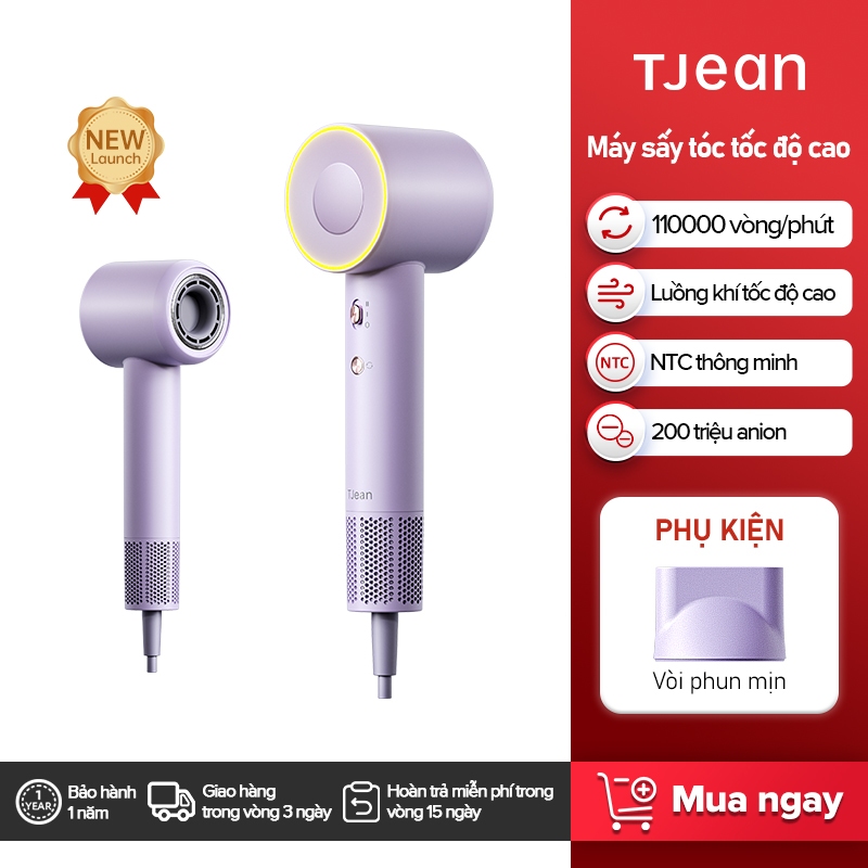 TJean  Máy sấy tóc ion âm tốc độ cao  2 chiều công suất cao sấy tóc nhanh