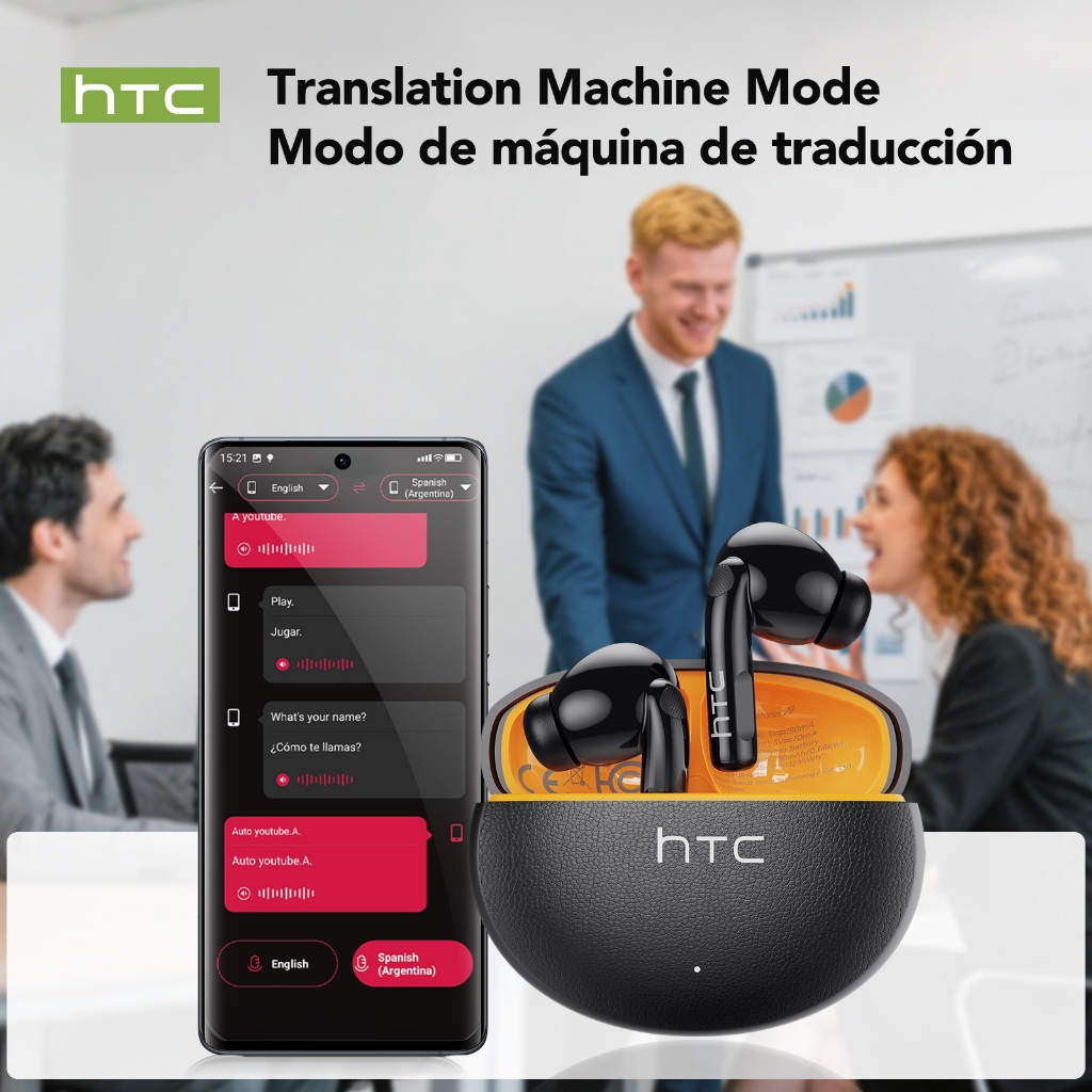 HTC NE29 Tai Nghe Phiên Dịch AI Bluetooth 5.4 Độ trễ thấp Tai nghe không dây Mạng xã hội du lịch Tai nghe dịch Hiệu ứng âm thanh Hifi Giảm tiếng ồn | BigBuy360 - bigbuy360.vn