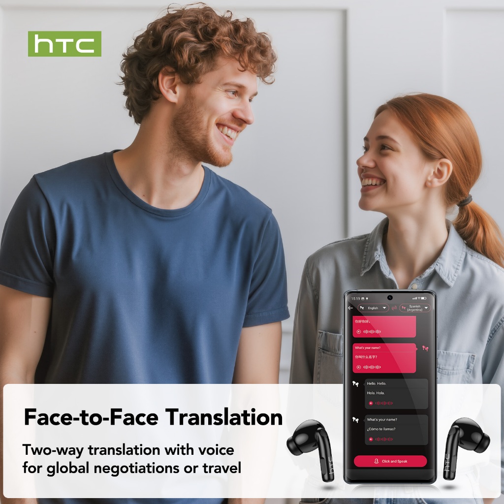 HTC NE29 Tai Nghe Phiên Dịch AI Bluetooth 5.4 Độ trễ thấp Tai nghe không dây Mạng xã hội du lịch Tai nghe dịch Hiệu ứng âm thanh Hifi Giảm tiếng ồn | BigBuy360 - bigbuy360.vn