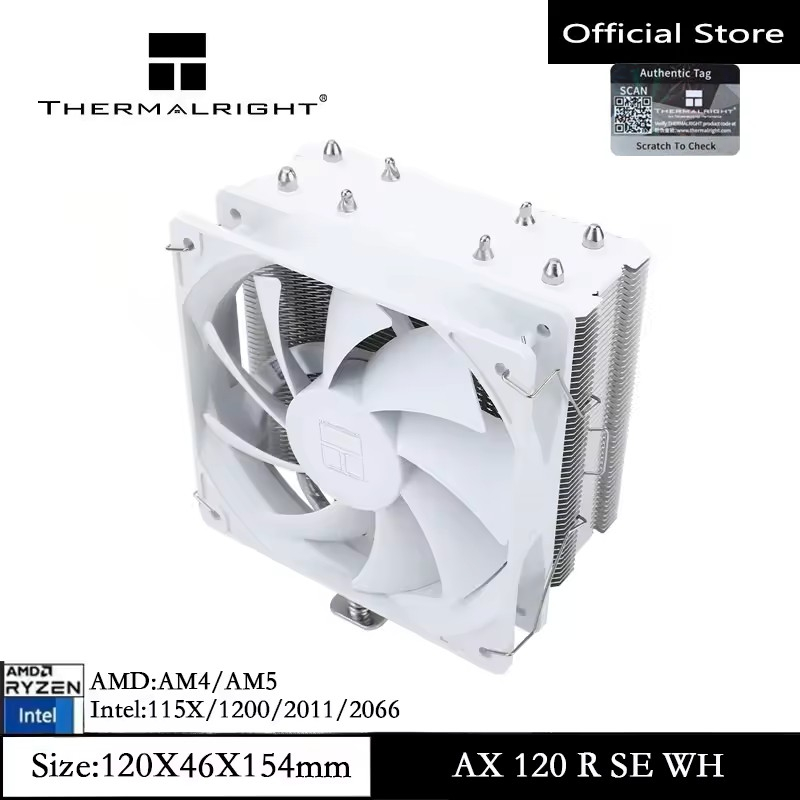 Thermalright AX120 R-SE WHITE CPU Air Cooler 4 Ống tản nhiệt Khung gầm tản nhiệt PC cho AMD AM4 / AM