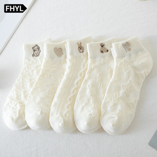 Tất mèo ngắn màu trắng dễ thương mùa hè mỏng Nhật Bản mềm mại thân thiện với da Miệng nông chống mài mòn Tất chân thấp dành cho nữ đi học Tất vô hình (1 đôi)