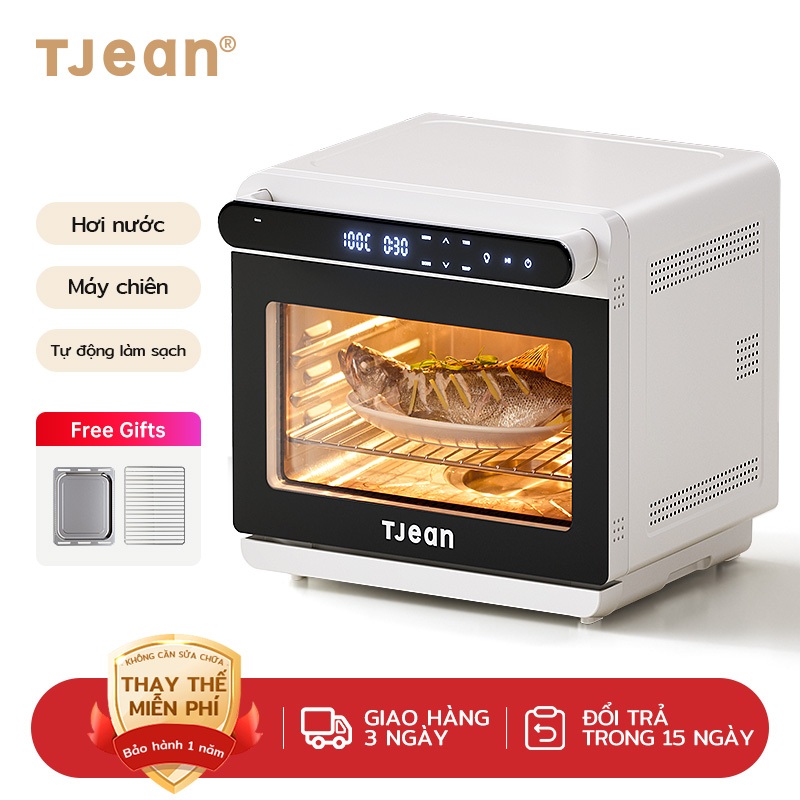  TJean Lò nướng hơi nước 24L Lò nướng không khí đa chức năng Nồi Hấp Điện đa chế độ 