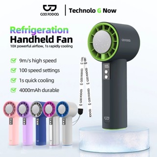 【Tặng quà/Bảo hành nửa năm GOOJODOQ GFS006 4000mAh Turbo Jet Mini Fan Rechargeable Ice Flake Cooling Handheld Portable Strong Wind High Speed ​​100 Level