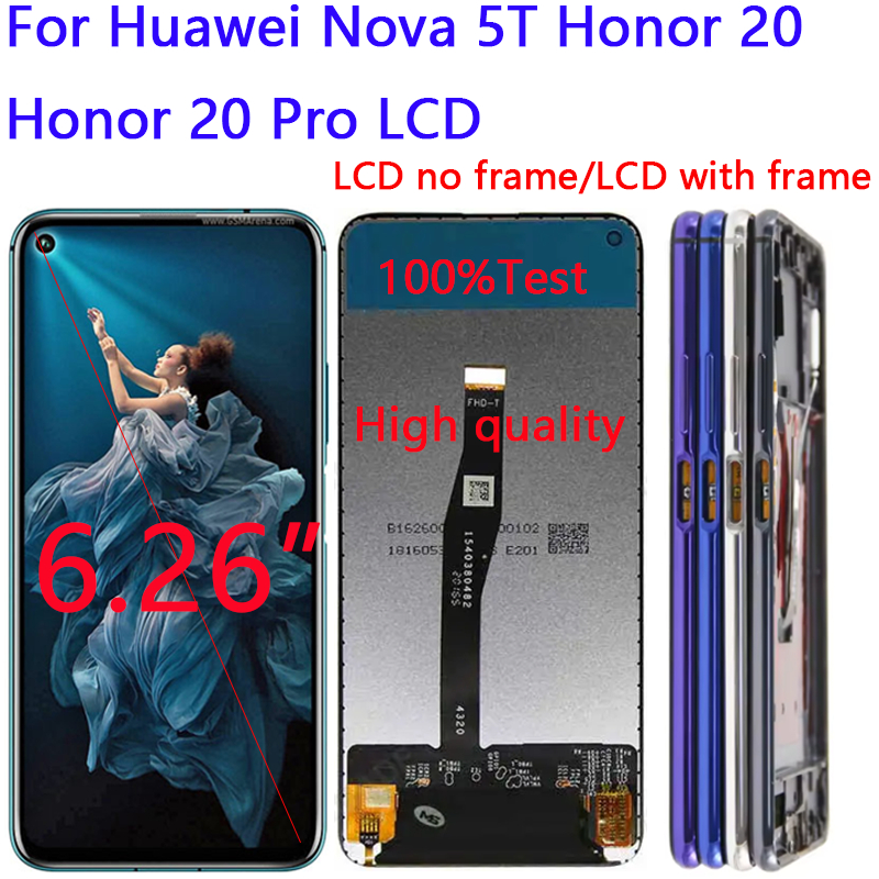 Dành cho Huawei Nova 5T Honor 20 Honor 20 Pro YAL-AL10, YAL-L41 YAL-L21, YAL-AL00 Màn hình LCD Bộ số