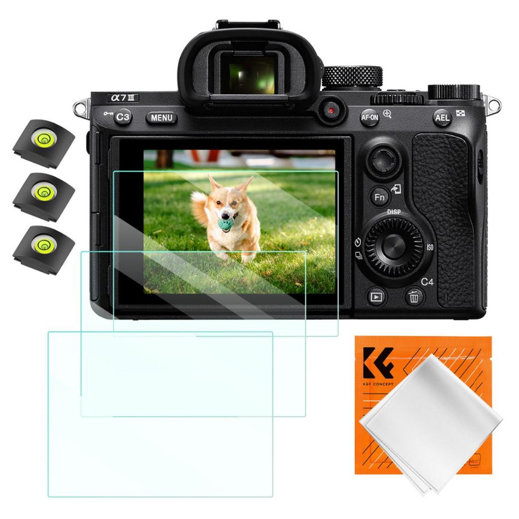 Miếng dán bảo vệ màn hình máy ảnh K & F Concept * 3 Tương thích với Sony A9, A7III, A7R II, 7II, 7S 