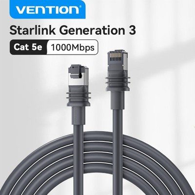 Cáp Ethernet Vention Cat5e Cáp Starlink Thế Hệ 3 1000Mbps 100 MHz Cáp Mạng RJ45 Nhanh Lõi Dày Cáp Ethernet Cho Laptop Router Switch