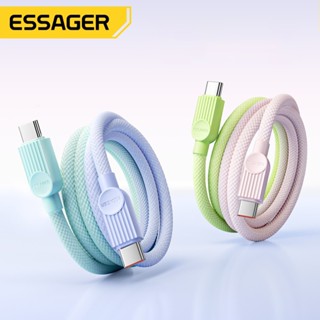 Cáp sạc siêu nhanh ESSAGER 60W Type-C sang Type-C Cáp bện hai màu cho máy tính xách tay Xiaomi Samsung