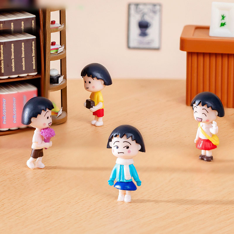 6 Anime Chibi Maruko Chan PVC Nhân Vật Hành Động Kawaii Trang Trí Đồ Chơi Bộ Sưu Tập Mô Hình Mini Bú