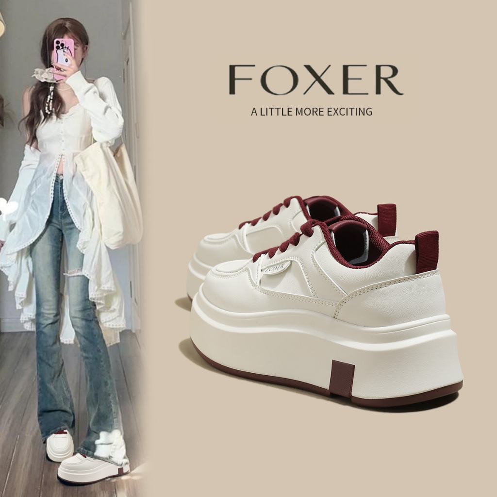 FOXER Nữ Giày Thể Thao Thời Trang Thoải Mái Thoáng Khí Đế Dày Tấm Bền Giày Chạy Bộ Nữ  cao 6CM