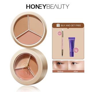  HONEY BEAUTY Concealer Chống Thấm Nước Ba Màu Mặt Sẹo Acne Dark Circles Cover 4.5g 