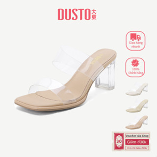 DUSTO Dép Cao Gót DUSTO Nữ 7.5cm Sang Trọng Trong Suốt Dép Nữ DW25X0145A