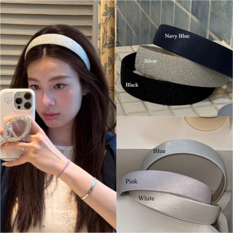  Vintage Rộng Bling Bạc Nữ Mũ Băng Đô Quấn Tóc Phụ Kiện Tóc 