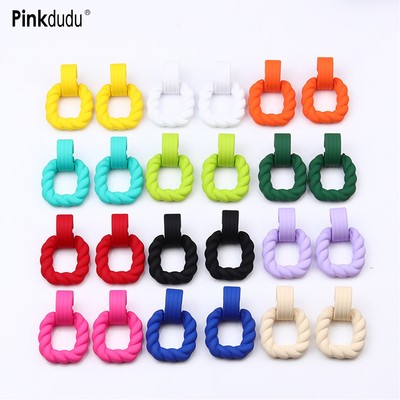 Pinkdudu Hình Học Bông Tai Acrylic Đơn Giản Đầy Màu Sắc Thời Trang Thả Bông Tai Ngày Lễ Nữ Trang Sức PD2239