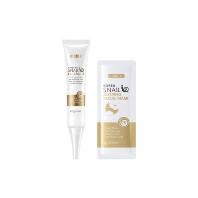 Set kem dưỡng mắt + mặt nạ ngủ LAIKOU tinh chất ốc sên chăm sóc da toàn diện 