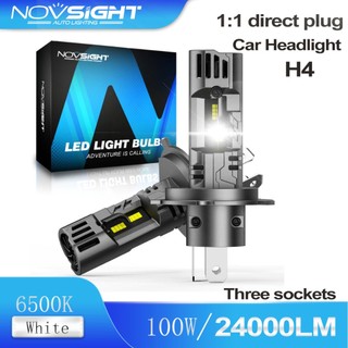  NovSight N99 24000LM 100W H4 Đèn LED ô tô siêu sáng 6500K Đèn trắng lạnh Công suất cao Chống nước Tuổi thọ cao Bộ nâng cấp đèn pha ô tô Bảo hành 1 năm 
