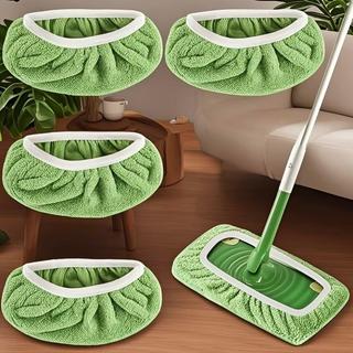 Bộ 4 miếng lau nhà thay thế, khăn lau khô & vải lau ướt giặt được, vệ sinh gia đình