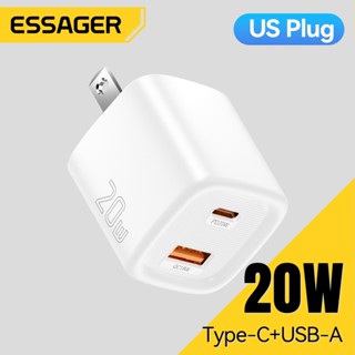 Essager USB C Sạc 20W GaN Loại C PD Sạc Nhanh QC 3.0 Sạc Nhanh Cắm Tường Adapter