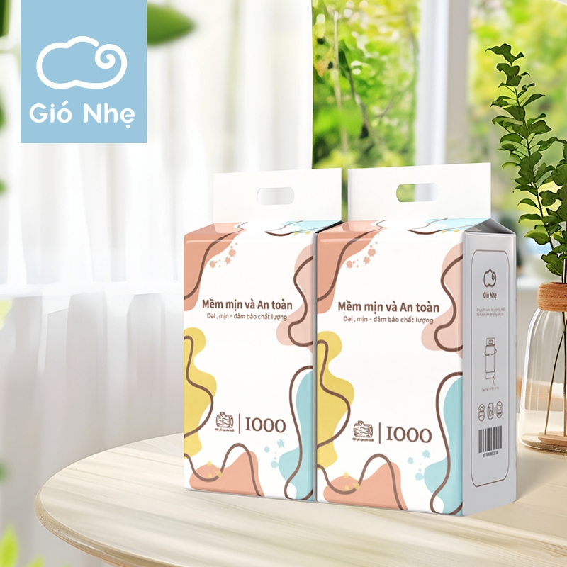 [Gió Nhẹ]2 Túi Treo Giấy Dán Tường Khăn Ăn 4 Lớp Miễn Phí 2 Móc Khăn Giấy Đa Năng