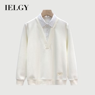 IELGY Sunny Inner Top Nam Thu Đông Thương Hiệu Thời Trang Mới Thời Trang Đẹp Trai Giả Áo Sơ Mi Hai Mảnh Cổ Áo Len