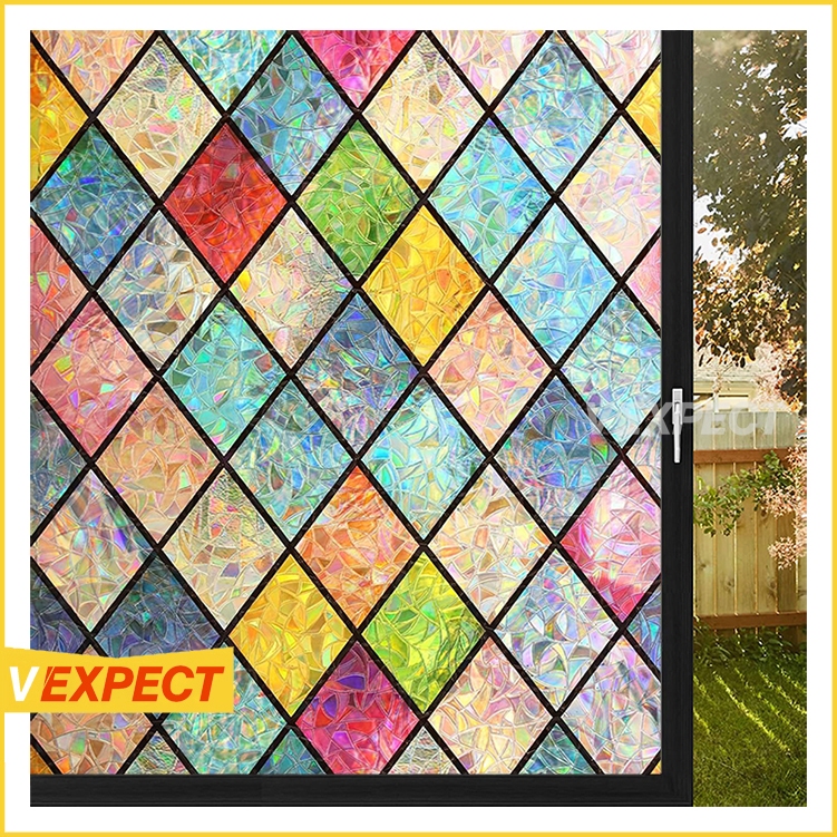 Miếng Dán 3d Trang Trí Cửa Kính Có Thể Tái Sử Dụng, Không Cần Keo