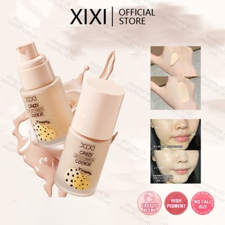  XIXI Liquid Foundation Face Concealer Invisible Pores Full Coverage Điểm tối Làm sáng da Kiểm soát dầu Mỹ phẩm Chống thấm nước Lâu trôi NO M02 