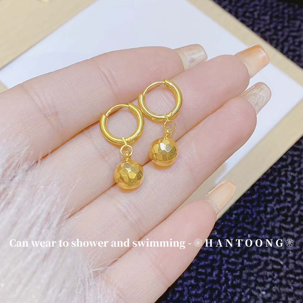 Bông tai hợp kim titan vàng 24K Bông tai nữ Bông tai vàng Bông tai 916 Bông tai