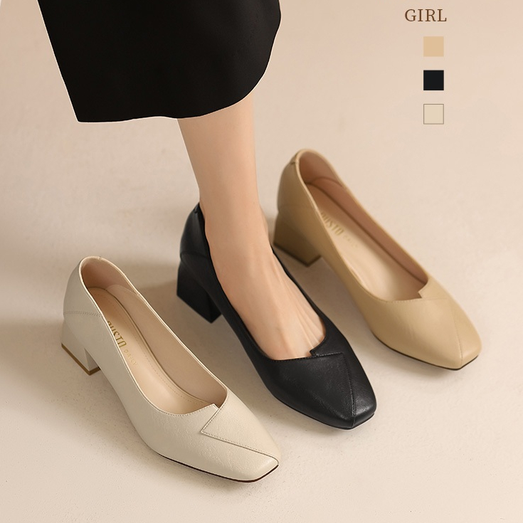 DUSTO Giày Cao Gót Mái Dày Gót Trọng Giày Nữ Công Nhân Văn Phòng Thời Trang DWA002370A/DW24C0009A