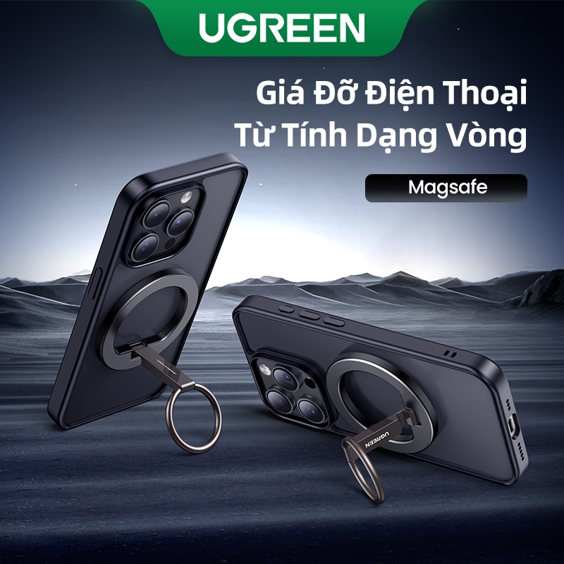 Ugreen MagSafe Giá đỡ vòng điện thoại từ tính Hợp kim kẽm Giá đỡ có thể điều chỉnh Kẹp điện thoại cho iphone Xiaomi Samsung Huawei