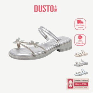 DUSTO Dép Nữ Giày Sandal Gót Thấp Mới Ba Chiều Bướm Thoải Mái Dép DW25X0177A