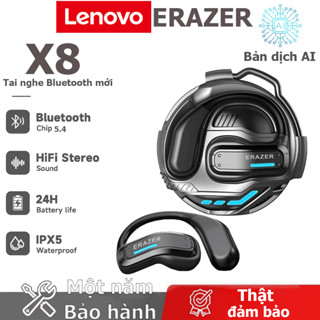 Tai nghe Bluetooth Lenovo ERAZER X8 Al Dịch thuật thông minh thời gian thực Tai nghe Bluetooth không dây 5.4 OWS Tai nghe thể thao dẫn điện xương Cảm ứng Tai nghe chất lượng âm thanh HiFi