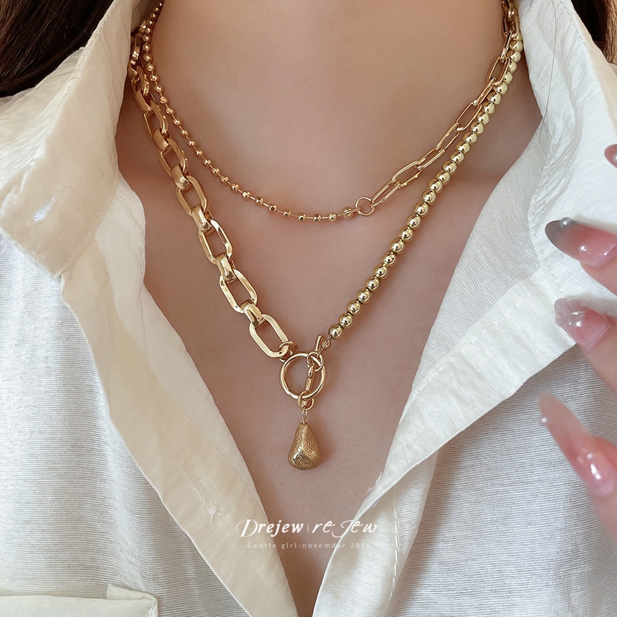DREZEW Vòng cổ mặt dây chuyền thả nước cổ điển Châu Âu và Mỹ khí chất nhẹ sang trọng chuỗi xương đòn cao cấp Vòng cổ thời trang cá nhân