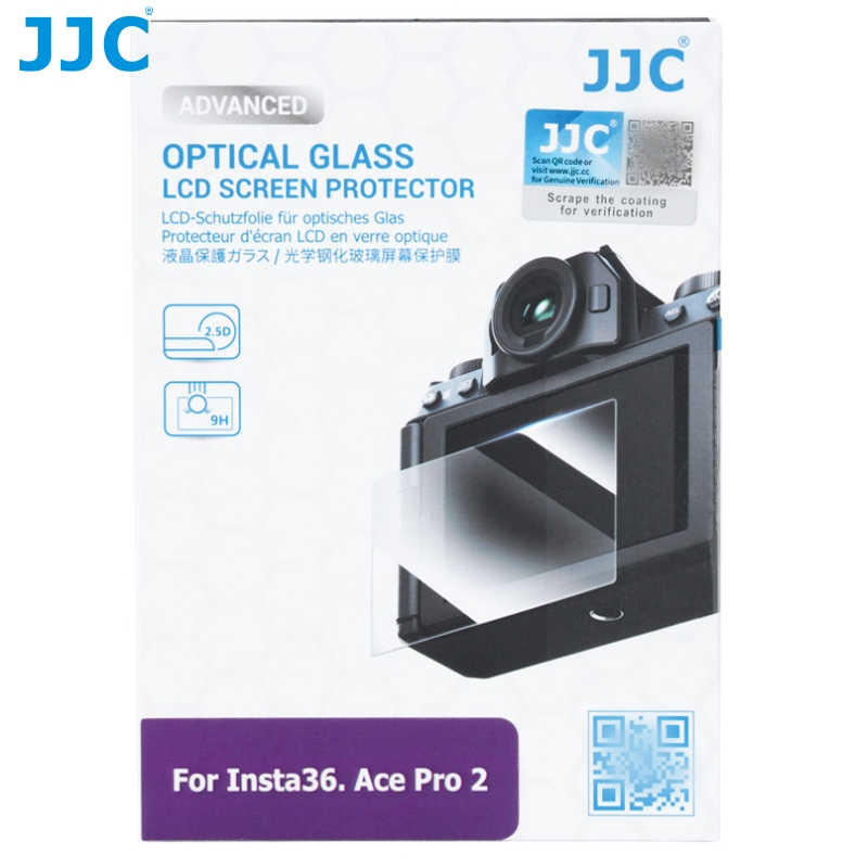 JJC Kính cường lực bảo vệ màn hình cho máy ảnh Insta360 Ace Pro 2 Ace Pro2 Camera hành động LCD Phim