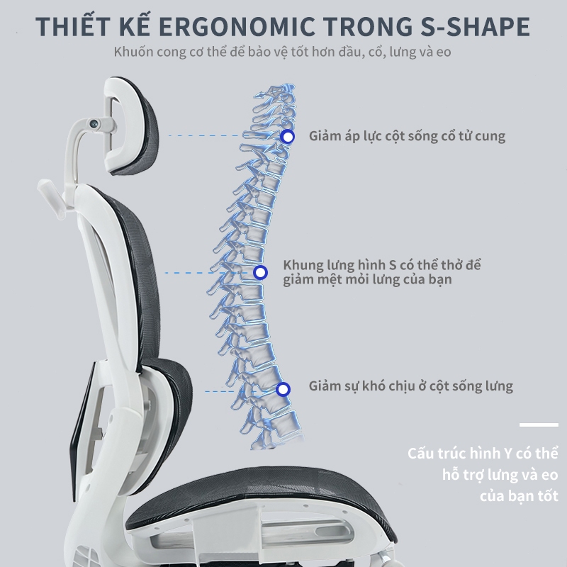 ghế công thái học ghế văn phòng ngã lưng ghế công thái học ghế xoay văn phòng office  gaming chair | BigBuy360 - bigbuy360.vn