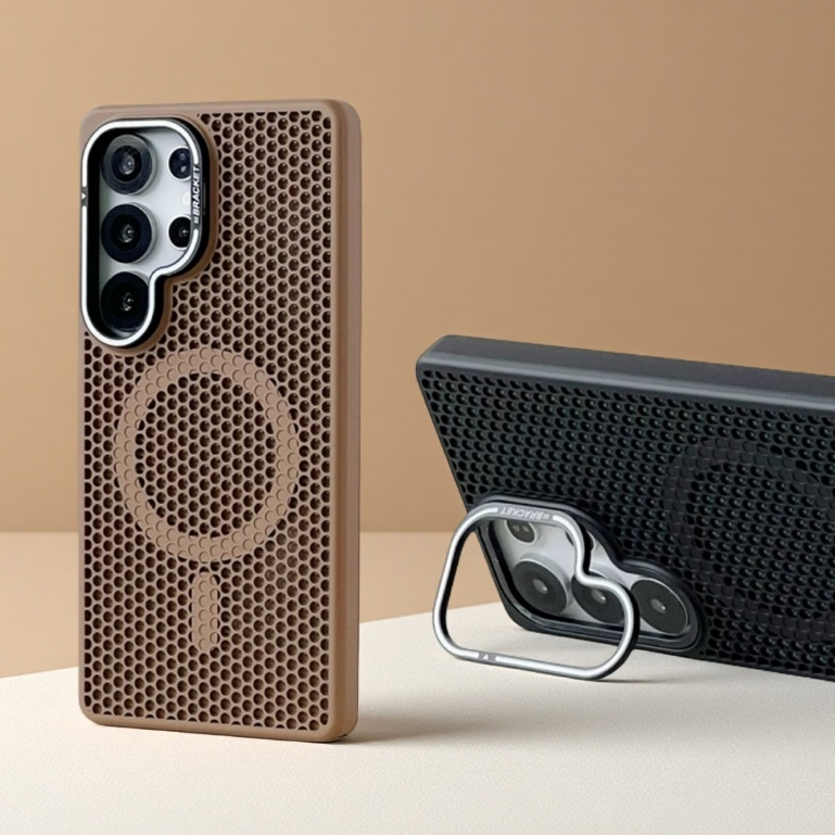 【Cellular cooling/With Metal bracket/Matte acrylic hard case/Desert】ốp lưng compatible for Samsung S