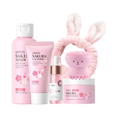 Set 6 sản phẩm chăm sóc da LAIKOU làm sáng da mặt chiết xuất hoa anh đào