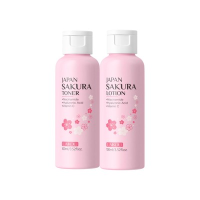 Set toner 100 ml+ lotion 100ml hoa anh đào dưỡng ẩm chăm sóc da LAIKOU