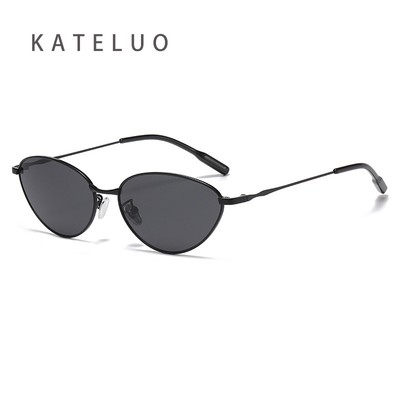 KATLUO Retro Mèo Mắt Kính Mát Dành Cho Nữ Hình Bầu Dục Sang Trọng Sunnies Nhẹ Nẹp Sắc Thái Hợp Thời Trang Chống Tia UV Kính Chống Nắng Z8836