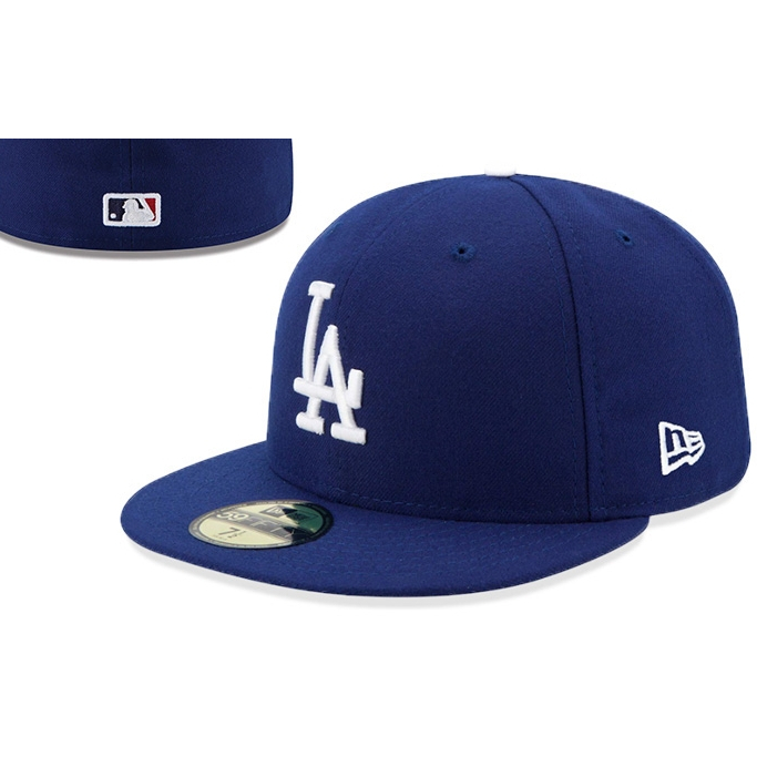 Mlb La Fited Cap Dodgers Los Angeles Hat Xanh đậm, Phong cách Hip Hop.