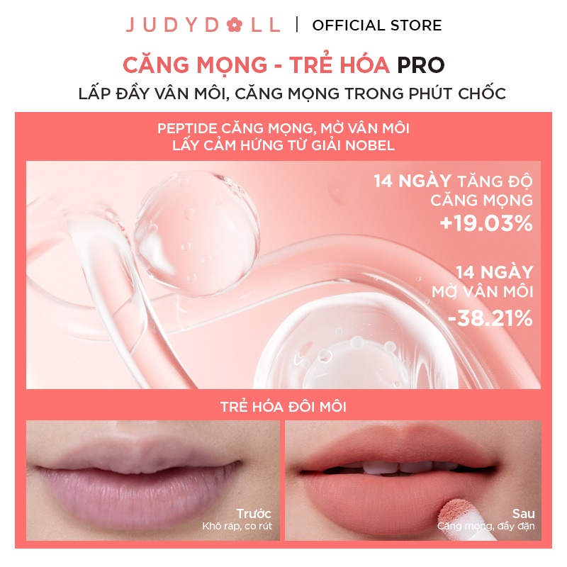 [MỚI] Son Đầu Bông JUDYDOLL Matte Lip Cream Son kem Mịn lì Mờ vân môi Chuẩn màu Lâu trôi 2,6ml | BigBuy360 - bigbuy360.vn