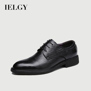 Giày da công sở mũi nhọn màu đen chống mài mòn IELGY dành cho nam
